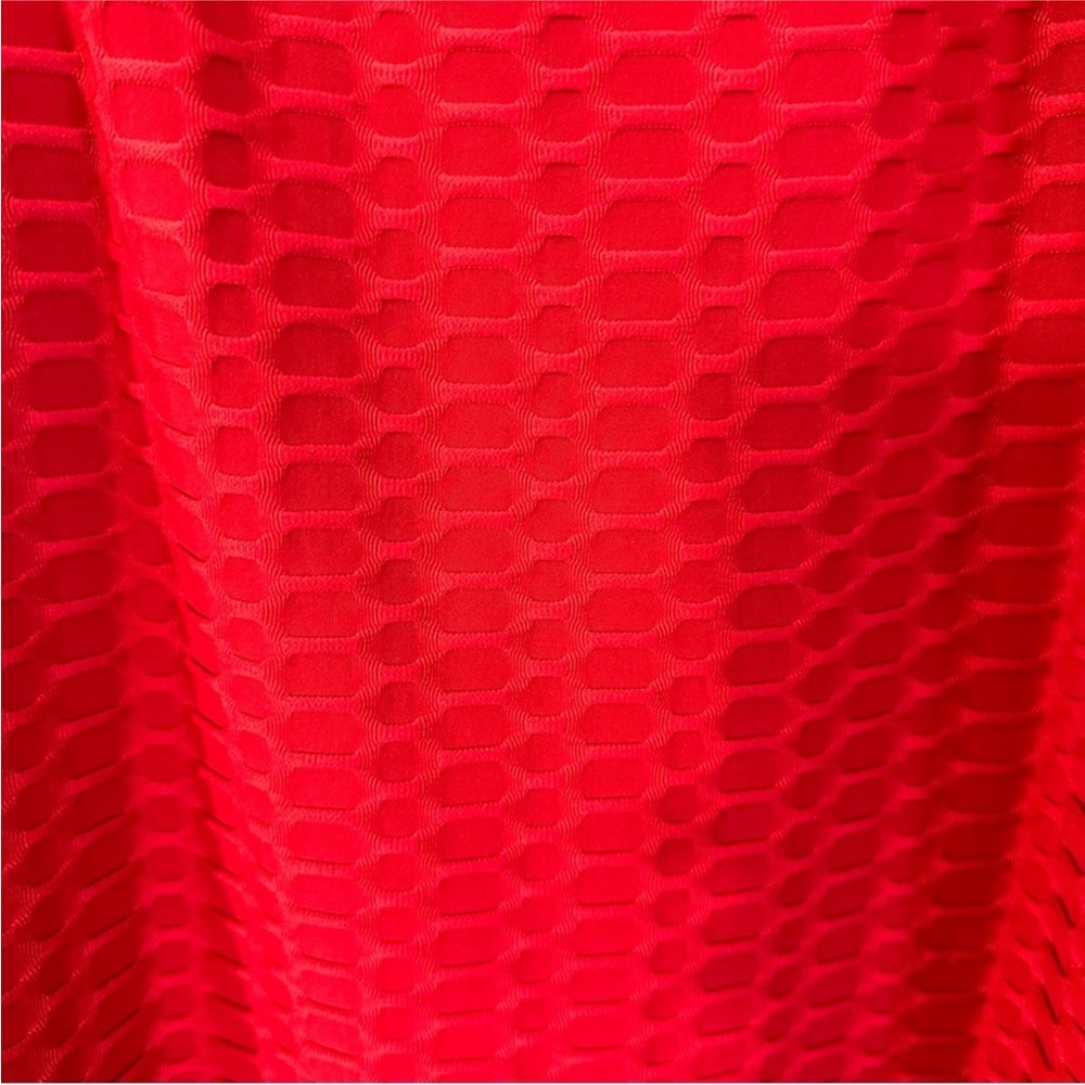 Bebe Red Rhinestone Textured Patterned Dress - Picture 10 of 14